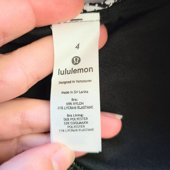 Lululemon Logo Energy Sports Bra Tear It Up Alpine White / Black W2AYSS Size 4 - Picture 7 of 8